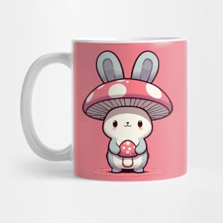 Kawaii simple Bunny Rabbit in Mushroom Hat Mug